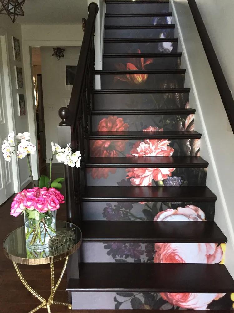 Lépcsőmatrica Elegáns vintage virágok