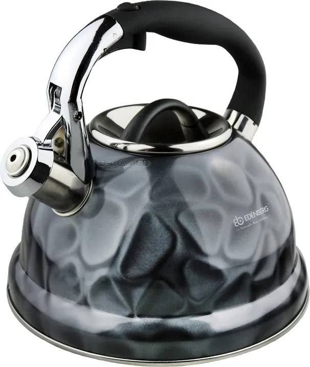 Acél vízforraló 3L indukciós gáz 3D minta Színes Edenberg Prémium