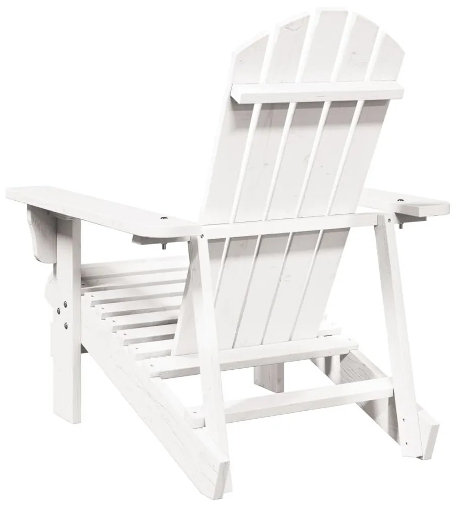 fehér tömör fenyőfa Adirondack szék 69 x 85 x 90,5 cm