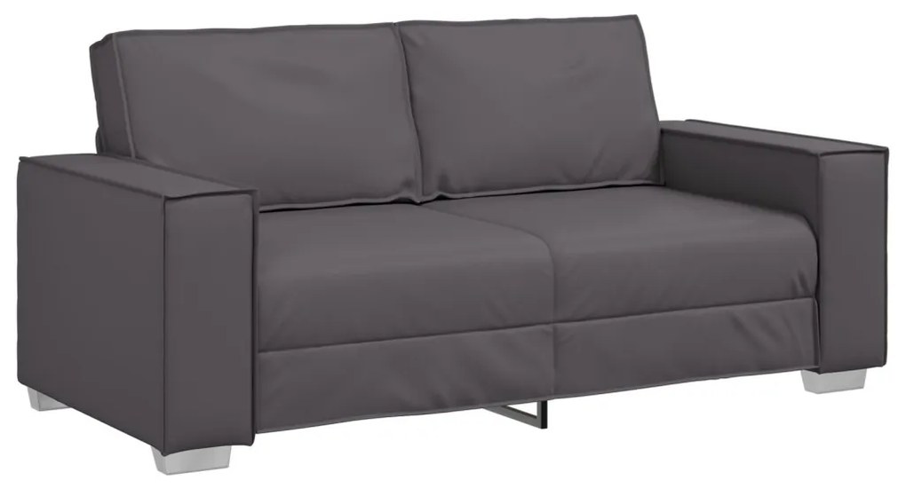 Kétfős kanapé Szürke 140 cm Műbőr