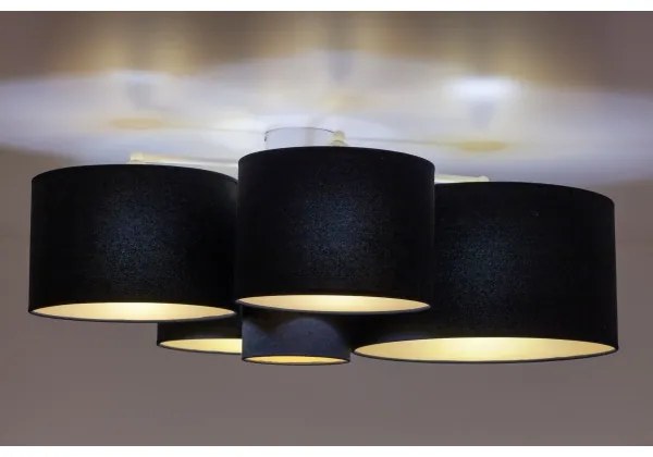 Duolla - Mennyezeti lámpa ROLLER PENTO 5xE27/60W/230V fekete/arany