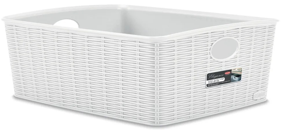 STEFANPLAST Elegance L magas tárolókosár, fehér