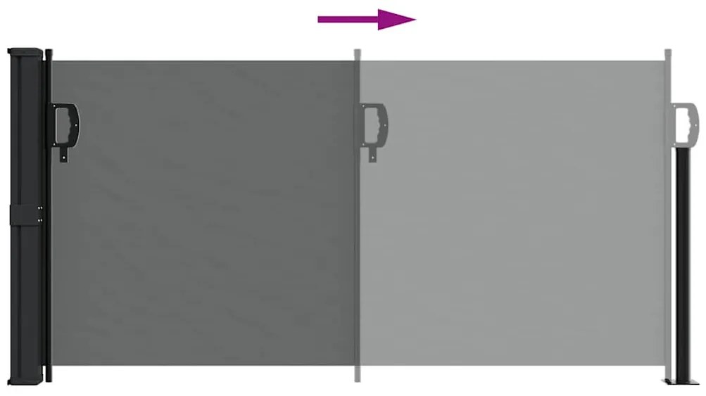 antracitszürke behúzható oldalsó napellenző 100 x 300 cm