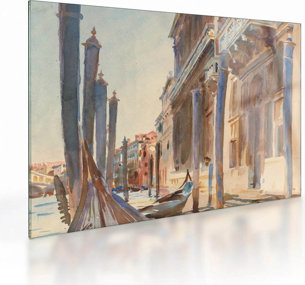 Üveg kép - John Singer Sargent, Gondola Moorings on the Grand Canal, reprodukciók (70x50 cm)