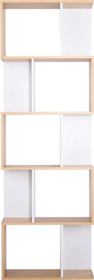 Könyvespolc, tűnyalábos fenyő/fehér, ERDEM NEW TYP 3