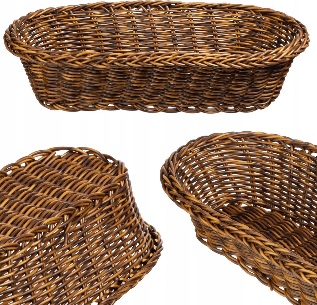 Kenyérkosár Kenyér Asztal Evőeszköz Hosszúkás Barna Műanyag