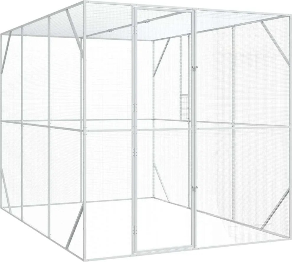 vidaXL Madár kalitka Antracit 210 x 304 x 213 cm Horganyzott acél