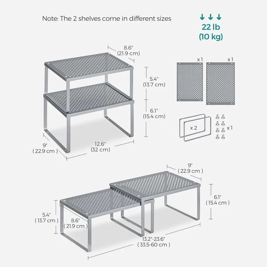 Konyhai fűszertartó rendszerező 2 db-os szett, ezüst