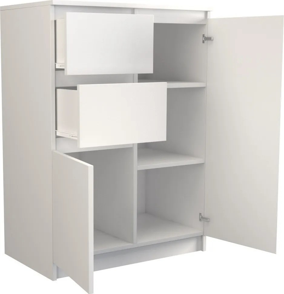 2D2S fiókos szekrény, fehér