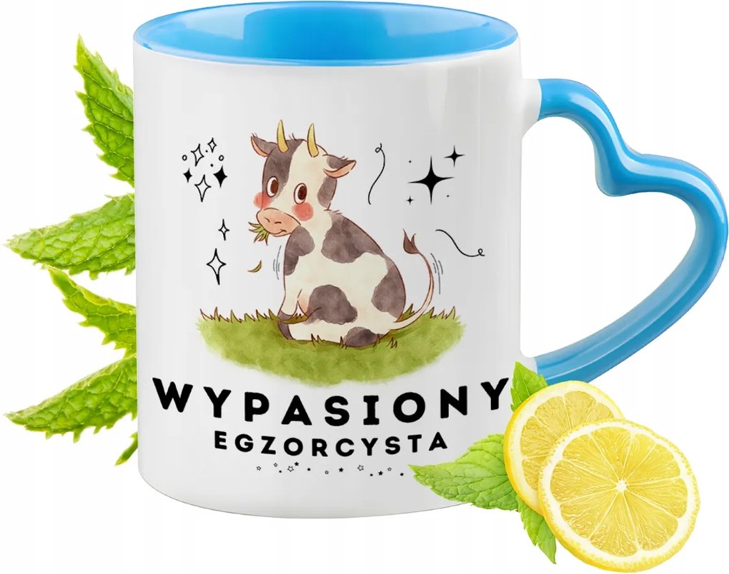 Ördögűzőnek Kék Bögre Szív Alakú Füllel Ajándék