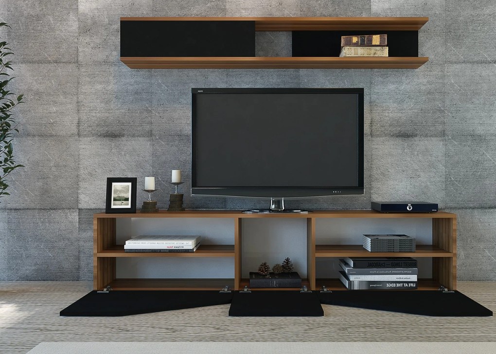 TV szekrény Taç - Walnut, Black