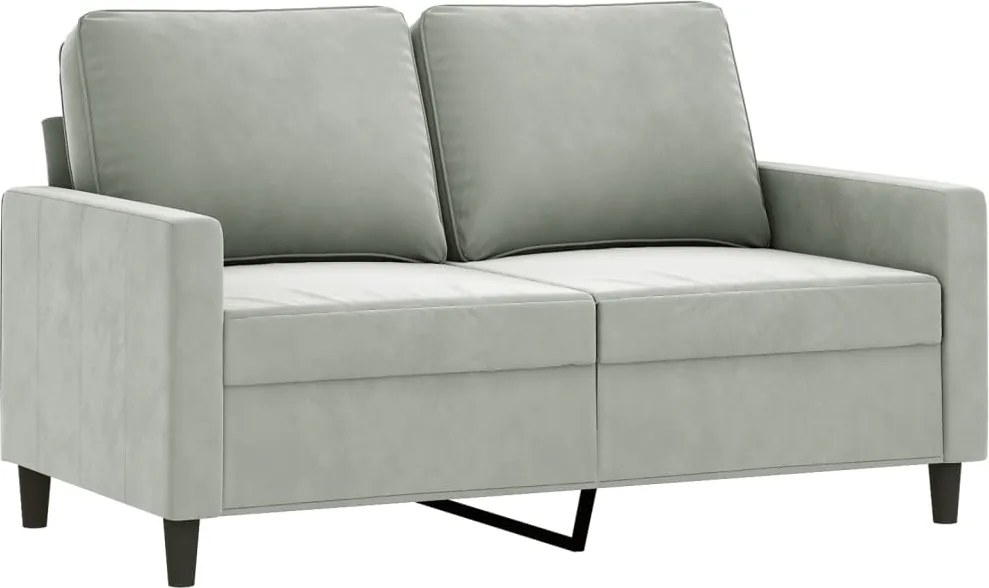 vidaXL kétszemélyes világosszürke bársony kanapé 120 cm