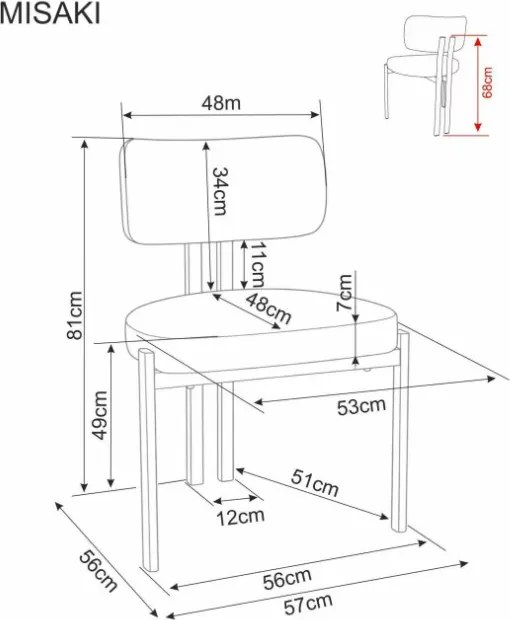 Misaki D étkezőszék világosbézs/dió