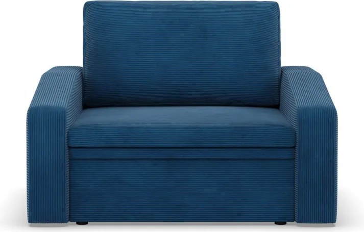 Vertico fekvőfotel, 90 cm széles, kordbársony, kék