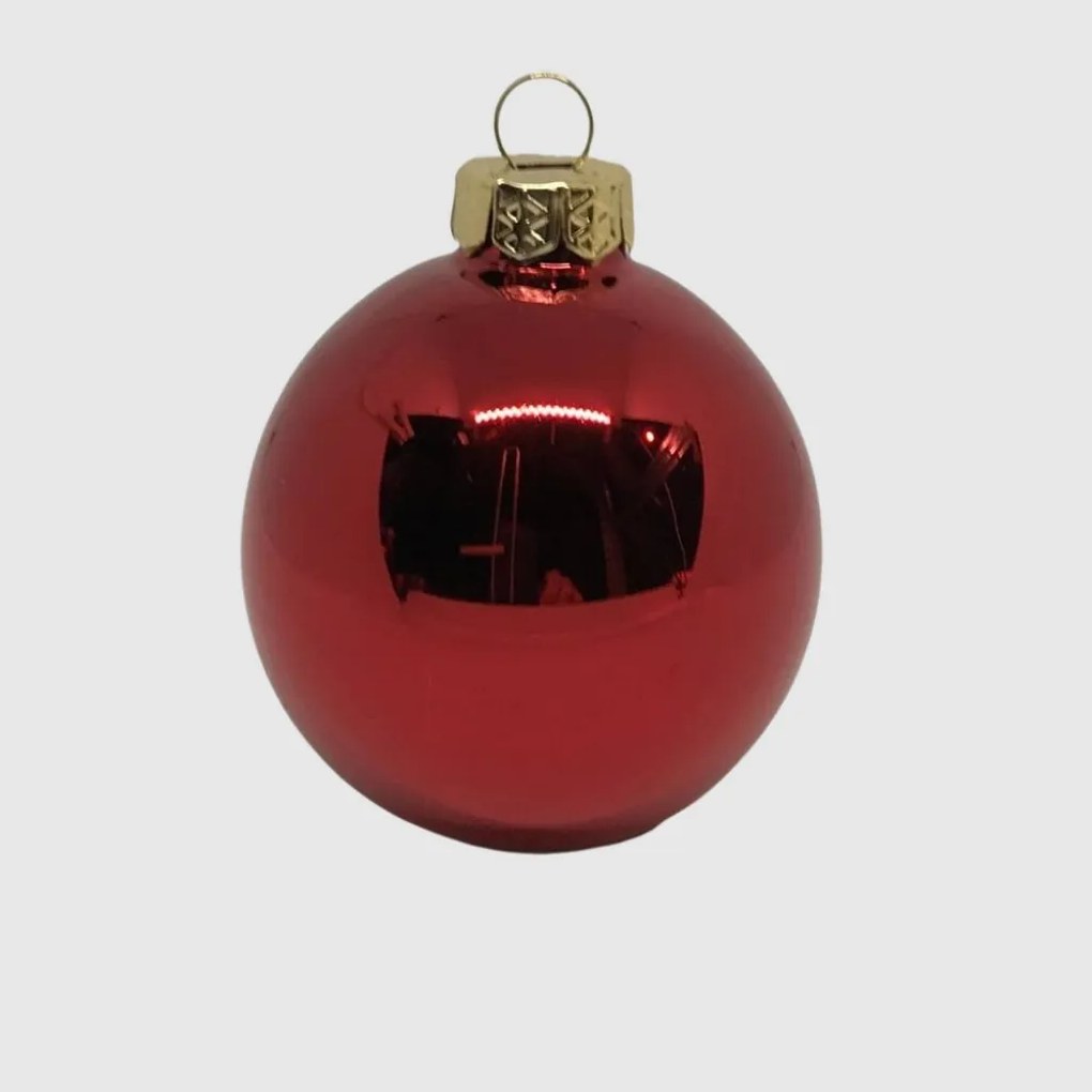 Red üveg karácsonyi gömb szett piros 12*6cm