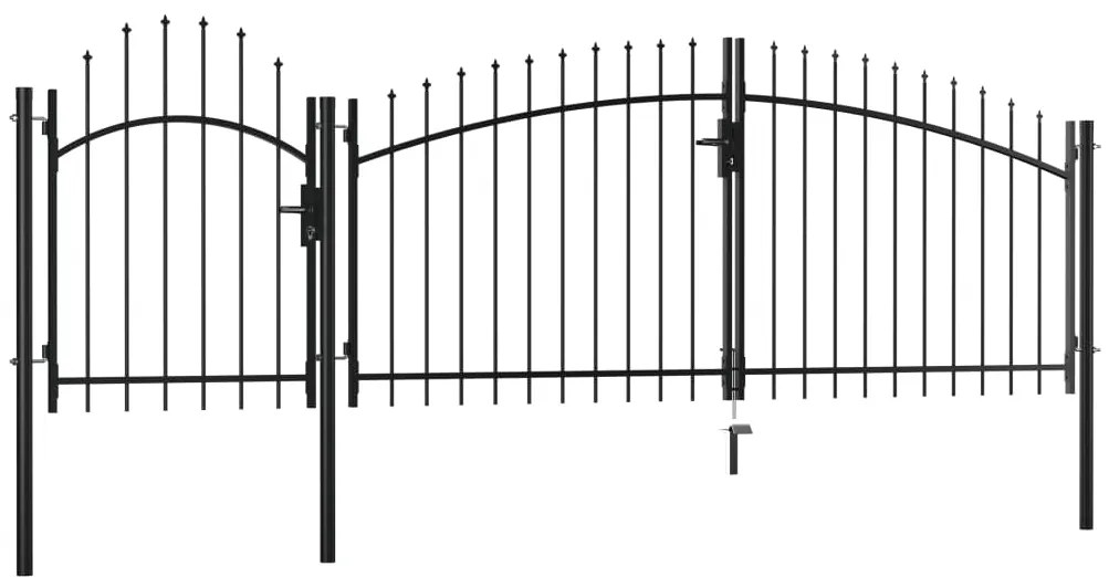 vidaXL fekete acél kertkapu 1,75 x 4 m