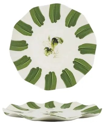 18 darabos porcelán étkészlet, fehér/zöld