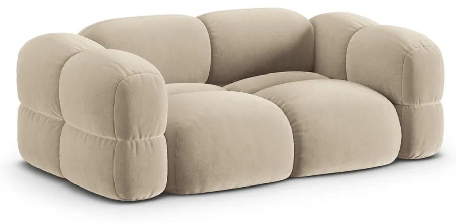 Bézs bársony kanapé 210 cm Loretto – Cosmopolitan Design