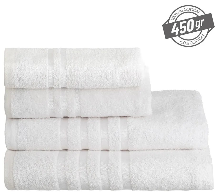 Fehér frottír pamut törölköző 30x50 cm Simple – Casa Selección