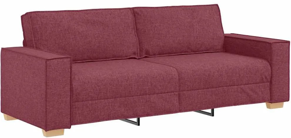 vidaXL 3 személyes, bordó színű, szövetből készült kanapé 180 cm