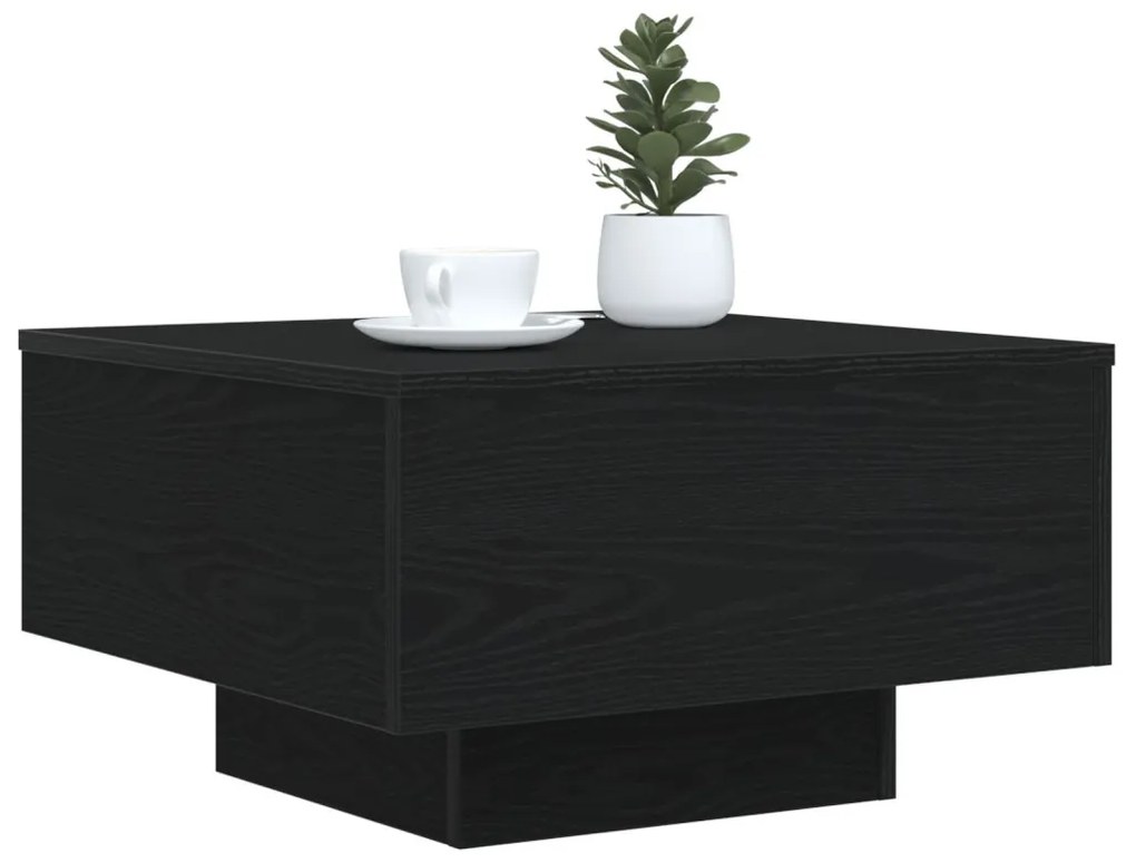 LED világítással rendelkező dohányzóasztal Fekete tölgy 55x55x31 cm