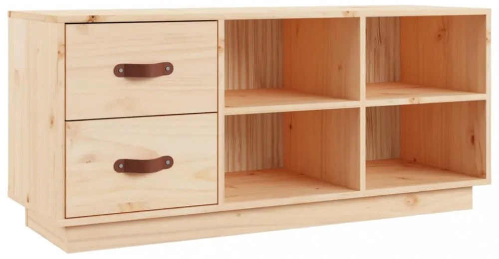 tömör fenyőfa cipőtároló pad 100 x 34 x 45 cm