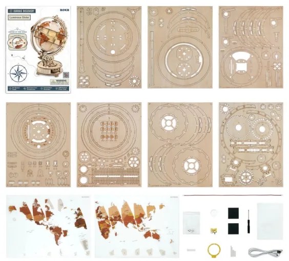 RoboTime - 3D fa mechanikus puzzle Világító gömb