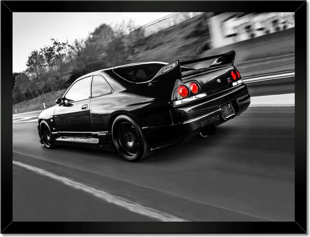 Poszter keretben 40x30 fekete Nissan Gtr Sport