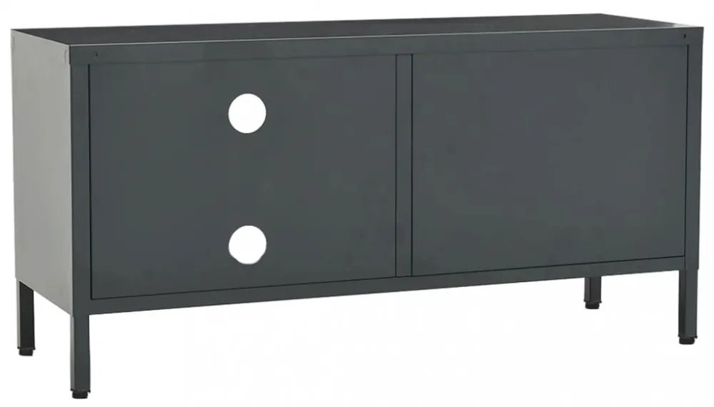 antracitszürke acél és üveg TV-szekrény 90 x 30 x 44 cm