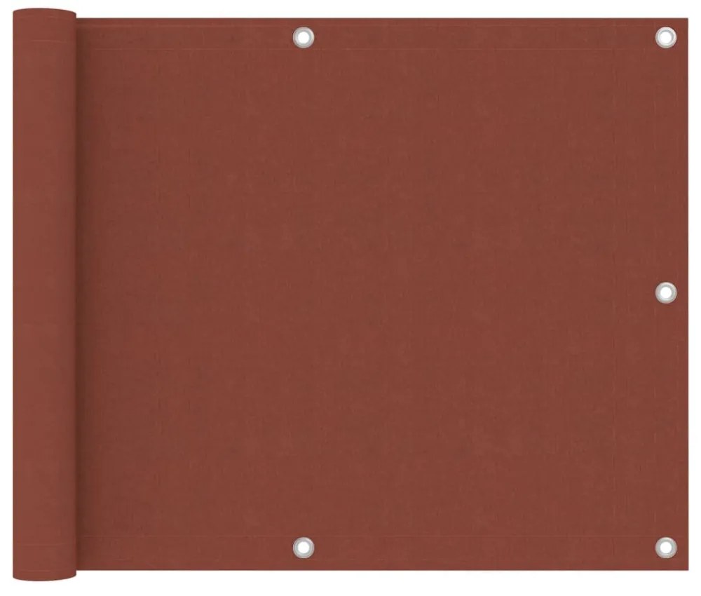 terrakotta oxford-szövet erkélyparaván 75 x 300 cm