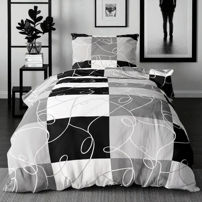 Pamut ágynemű PURA GREY 4 részes 140x200 cm