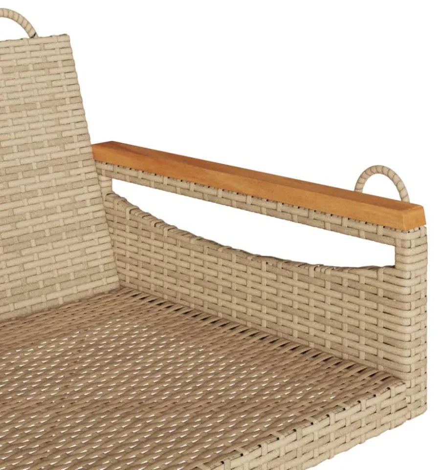 bézs polyrattan hintapad 63 x 62 x 40 cm