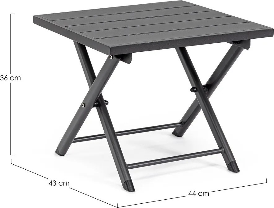 Alumínium kerti dohányzóasztal 43x44 cm Taylor – Bizzotto