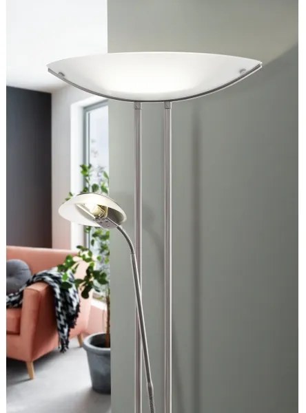 EGLO 85971 - Fényerőszabályozható állólámpa BAYA 1xR7s/230W+1xG9/33W matt króm