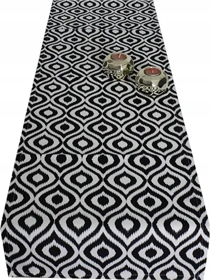 Futófelület fekete-fehér Szövet 40x140 pávaszem