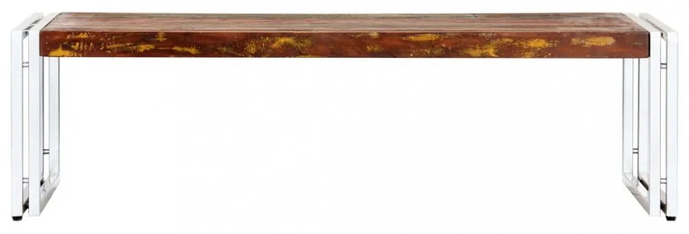 újrahasznosított tömör fa dohányzóasztal 120 x 60 x 35 cm