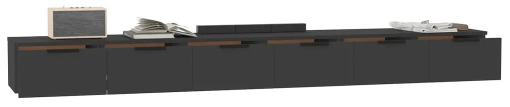2 db fekete szerelt fa faliszekrény 102 x 30 x 20 cm