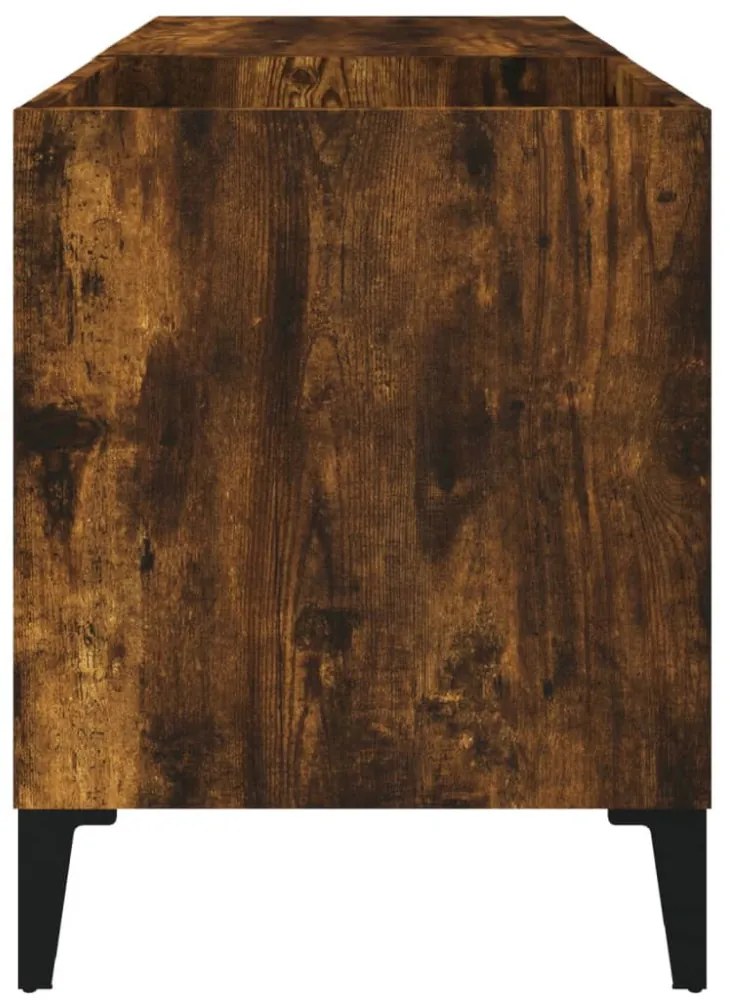 füstös tölgy színű szerelt fa hanglemezszekrény 84,5x38x48 cm