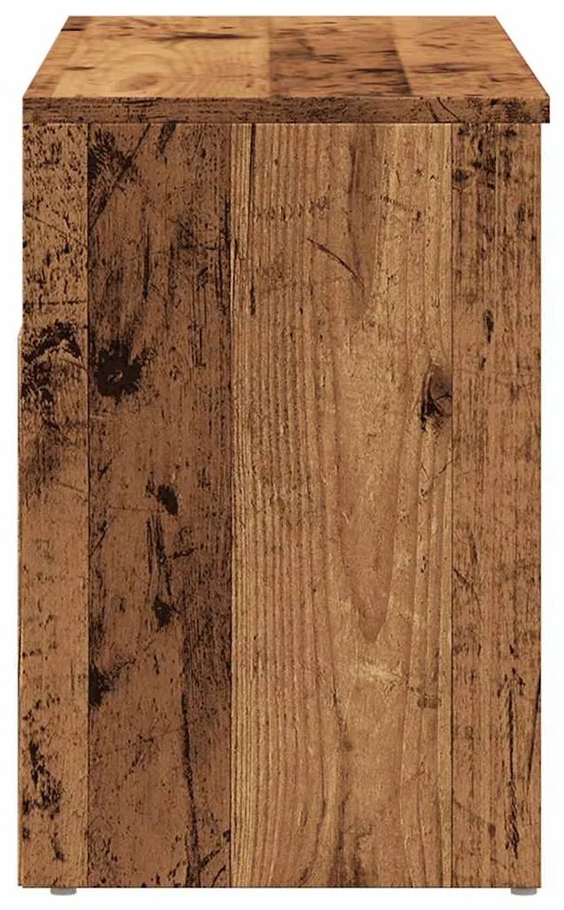 antik fa színű szerelt fa cipőtároló pad 80 x 30 x 45 cm
