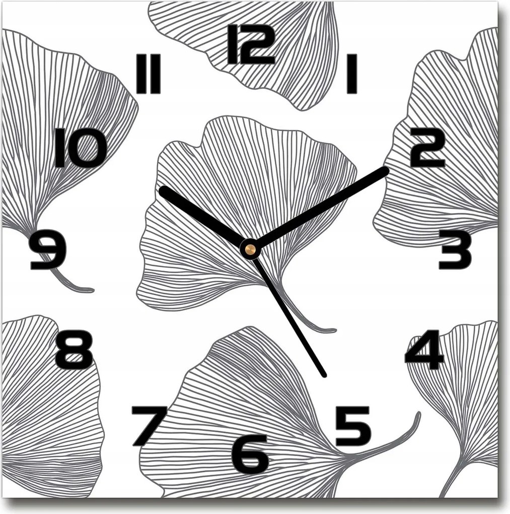 Üveg falióra szögletes Ginkgo biloba 30x30 cm