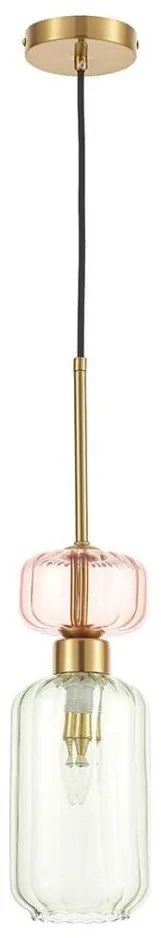 Milagro Csillár zsinóron MOLLY 1xE14/40W/230V átm. 12 cm arany/zöld/rózsaszín MI2689