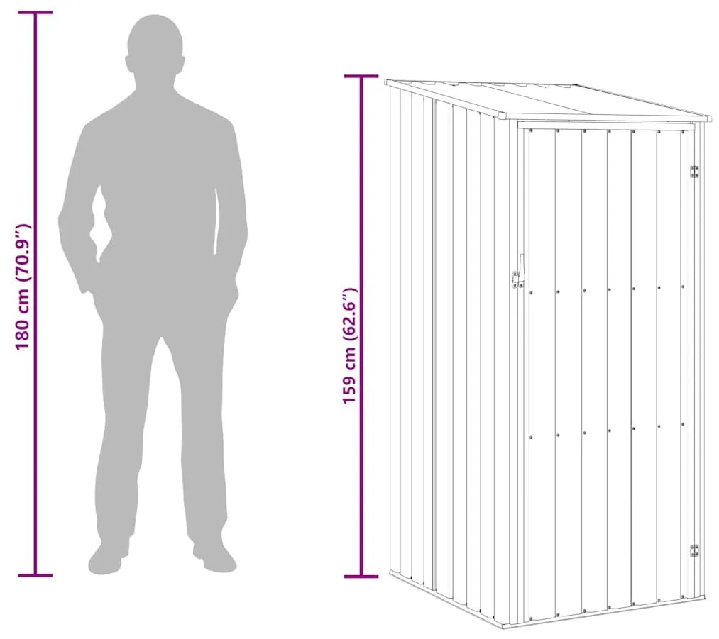 zöld horganyzott acél kerti fészer 87 x 98 x 159 cm