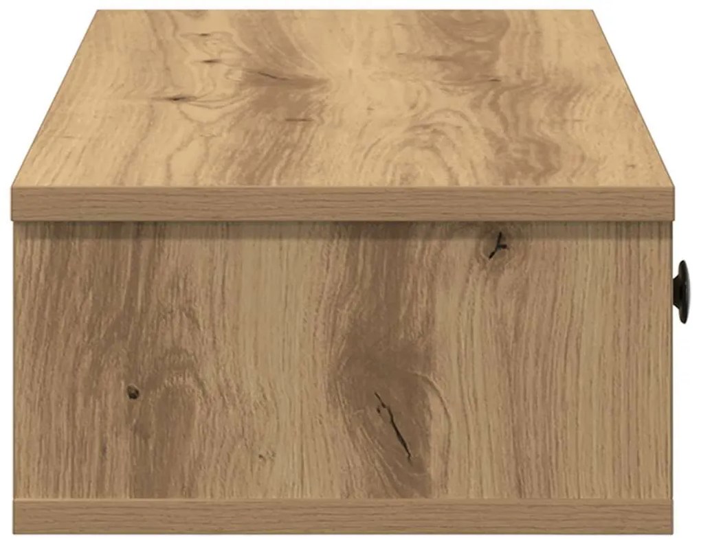 Falipolc fiókokkal artisian tölgy 60x28x15 cm műszaki fa