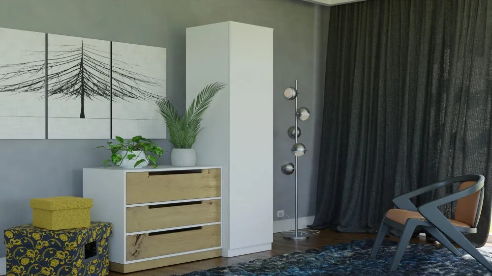 Drohmo SD-50 gardróbszekrény, 50x180x50 cm, fehér