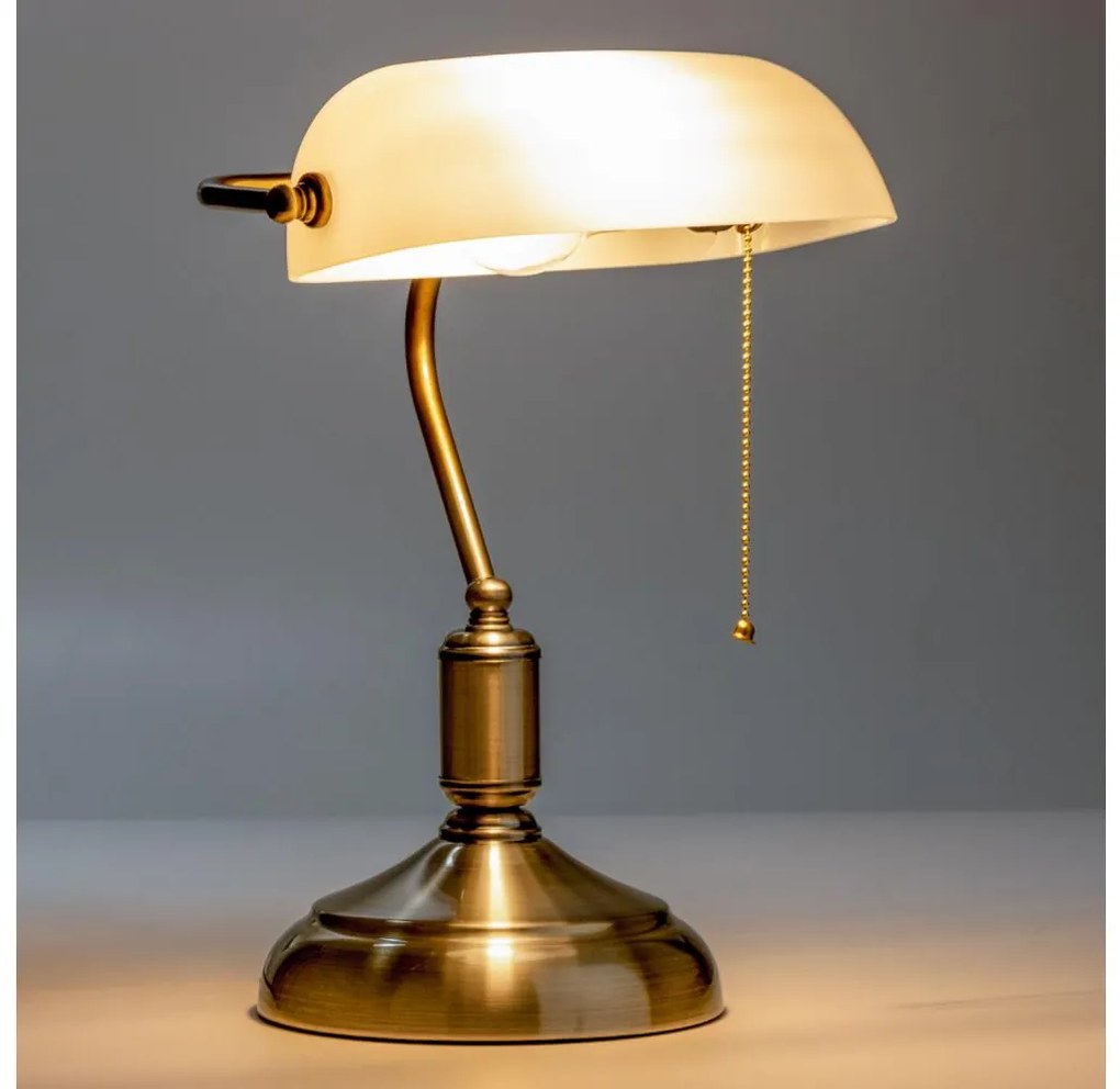 Brilagi - BANK OFFICE asztali lámpa 1xE27/60W/230V réz/fehér