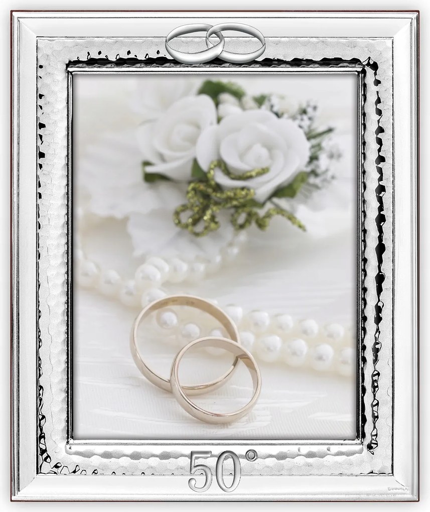 Képkeret 15x20 ezüst 50 éves házassági évfordulóra ajándékba