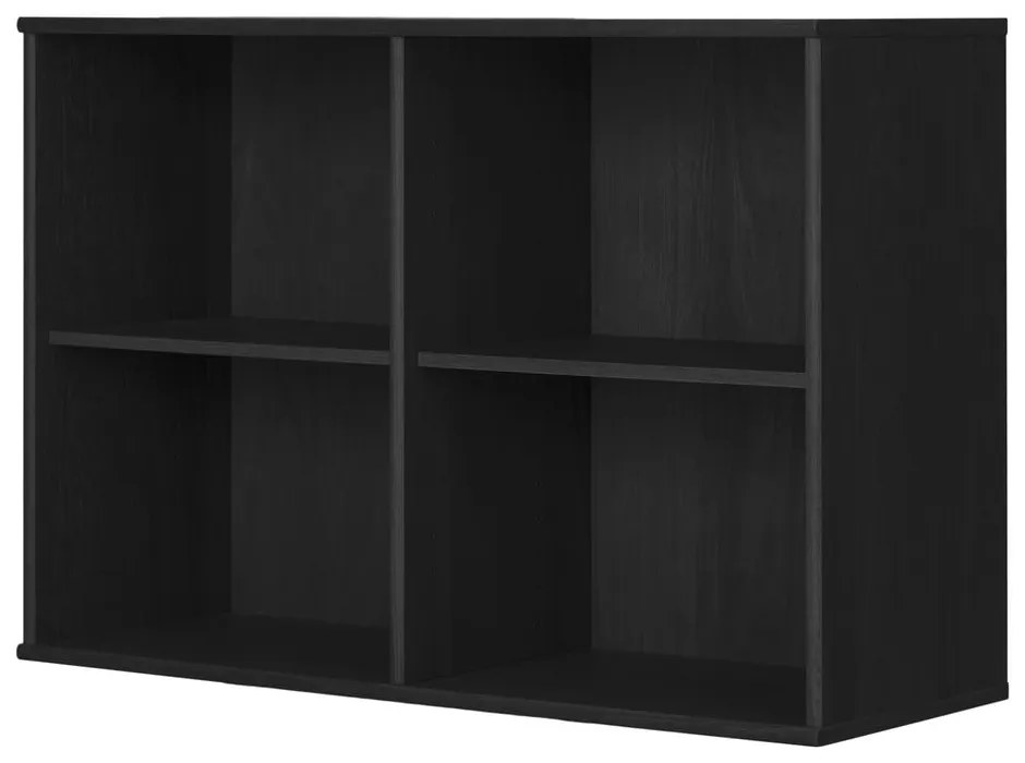 Fekete függő könyvespolc kőrisfa dekorral 89x61 cm Mistral – Hammel Furniture