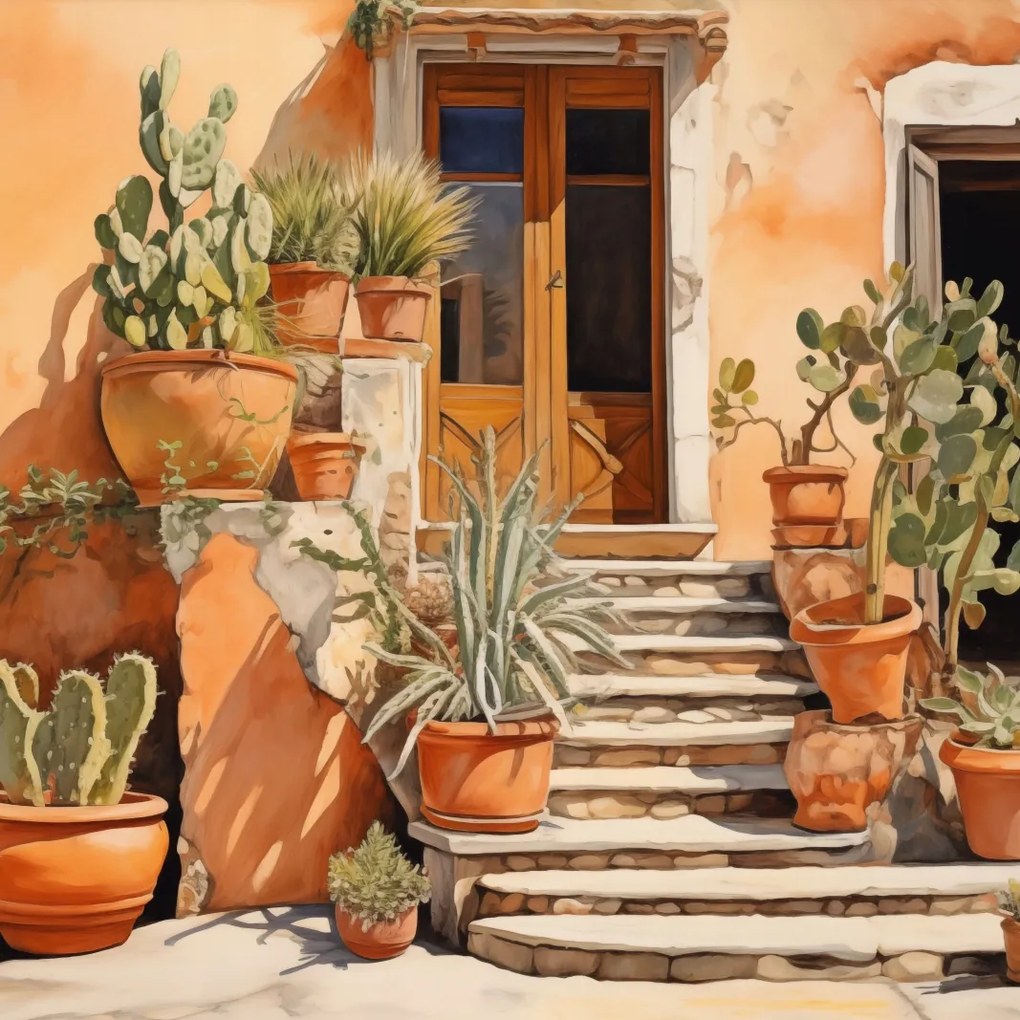 Poszter 30x30cm Napsütötte Kaktuszsarok