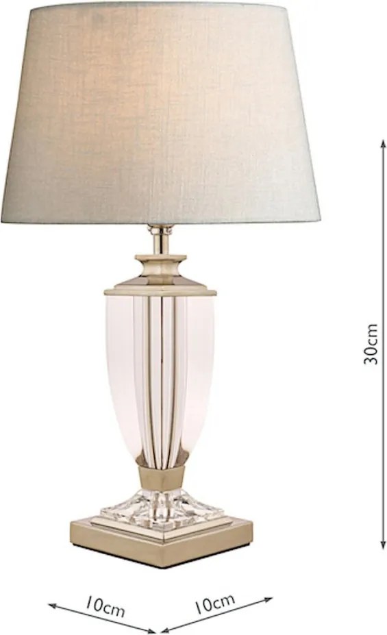 LAURA ASHLEY 3688772-Q CARSON Kristály Asztali lámpa Fehér, Polírozott nikkel B22 IP20