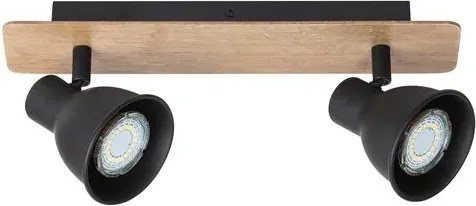 Rabalux beltéri karos spotlámpa gu10 2x15w bükk/fekete mac